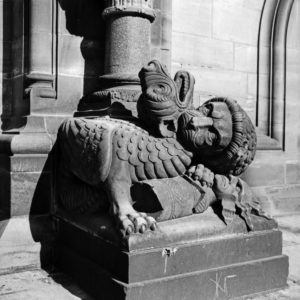 Detail on a column at the Bremen city hall, Germany 1930s. Detail on a column at the Bremen city hall, Germany 1930s.